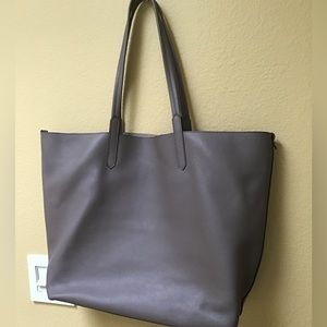 Banana Republic 100% Gray Leather Bag. In Excellent Condition, Inside & Out.